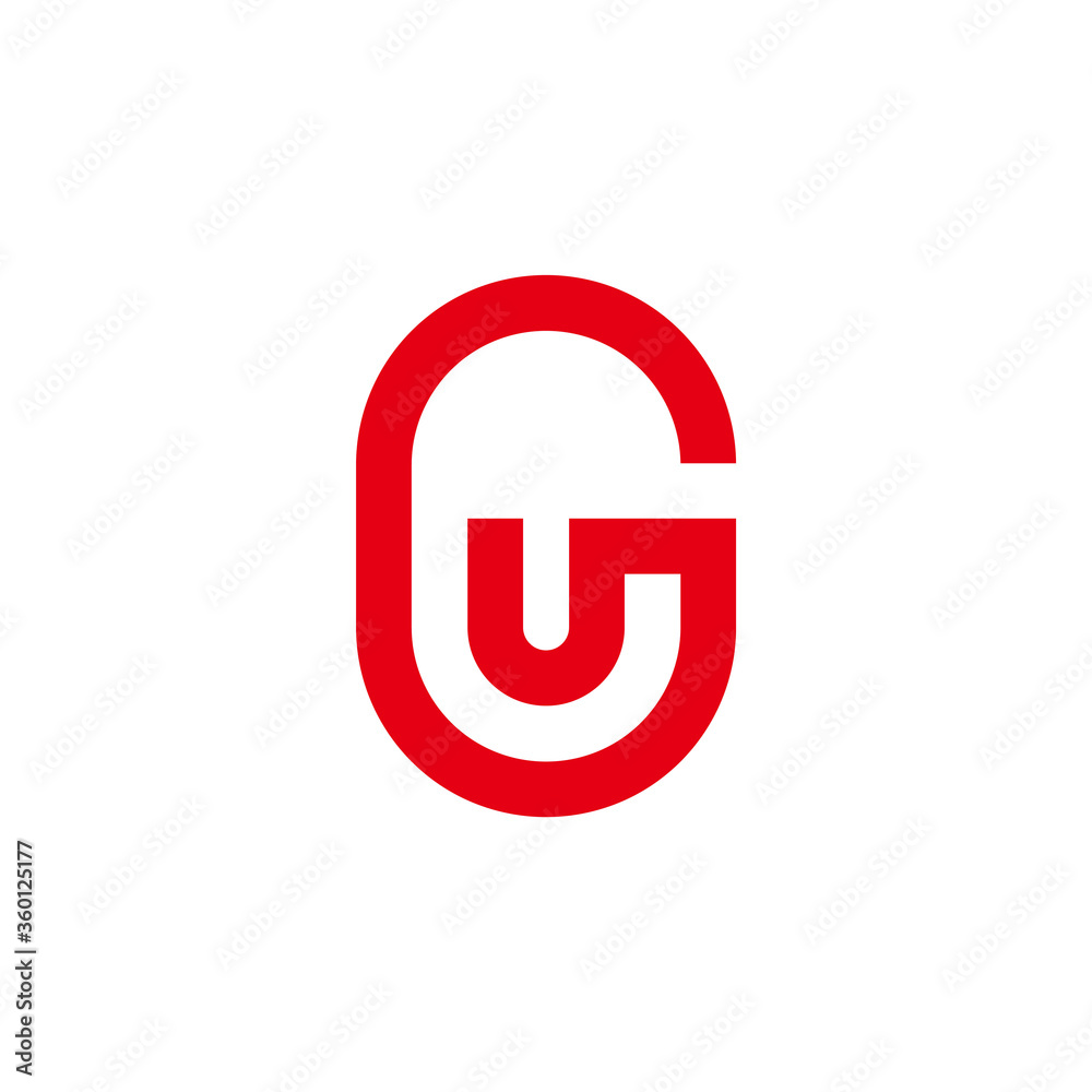 letter gu simple geometric line symbol logo vector letter gu simple geometric line symbol logo vector