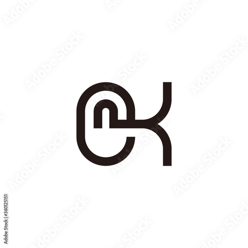 abstract letter nek geometric line design symbol logo vector