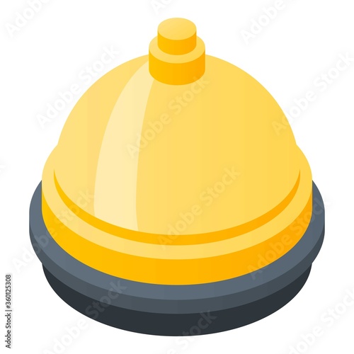 Butler gold bell icon. Isometric of butler gold bell vector icon for web design isolated on white background
