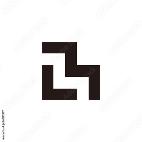 abstract letter ml simple geometric design logo vector