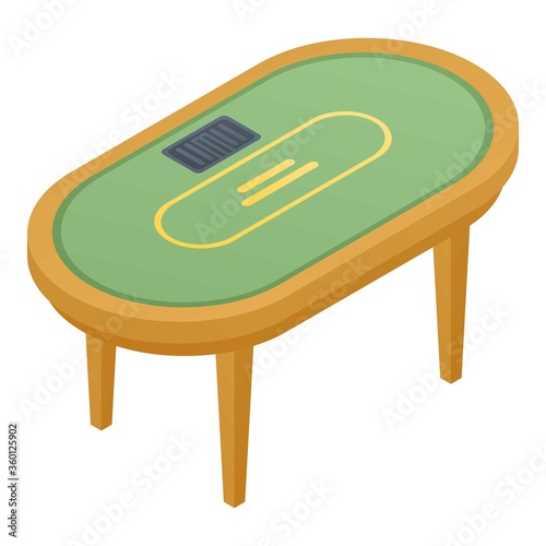 Casino game table icon. Isometric of casino game table vector icon for web design isolated on white background
