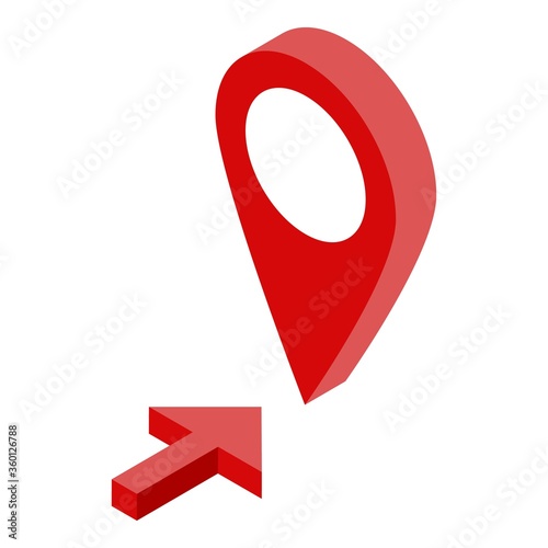 Gps pin map courier delivery icon. Isometric of gps pin map courier delivery vector icon for web design isolated on white background