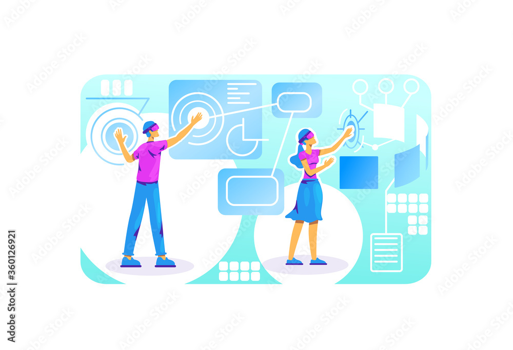 Mixed reality wearables 2D vector web banner, poster Mixed reality wearables 2D vector web banner, poster