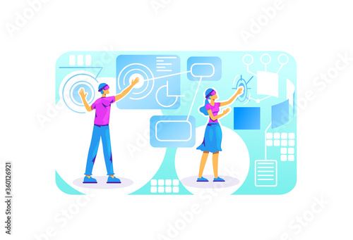 Mixed reality wearables 2D vector web banner, poster