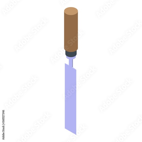 Carpentry chisel icon. Isometric of carpentry chisel vector icon for web design isolated on white background