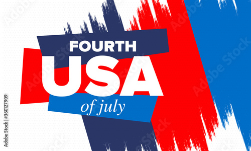 Independence Day in United States of America. The Fourth of July. Happy national holiday, celebrated annual in July 4. American flag. Country freedom day. Patriotic event design. Vector poster