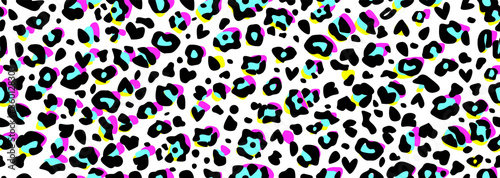 Fotografia, Obraz Vector seamless leopard colorful print