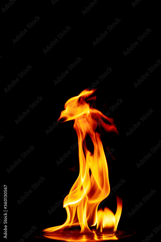 fire on black background fire on black background