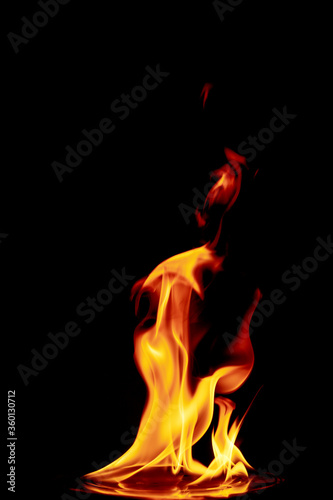 fire on black background