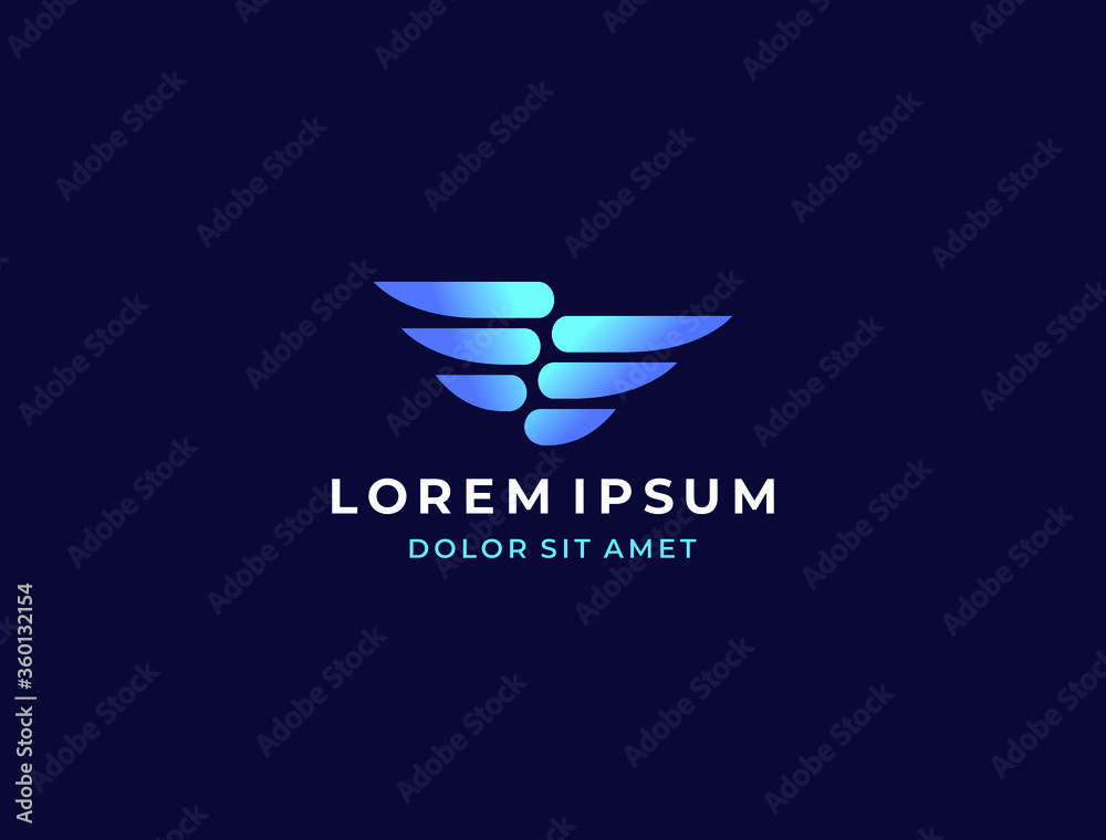 Wings logo vector design template. Delivery, business, cargo, success