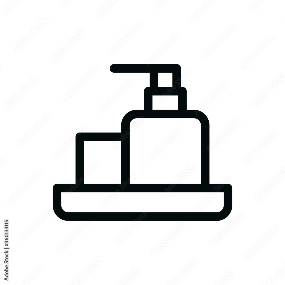 Bathroom accessories set isolated icon, liquid soap dispenser outline vector icon Bathroom accessories set isolated icon, liquid soap dispenser outline vector icon