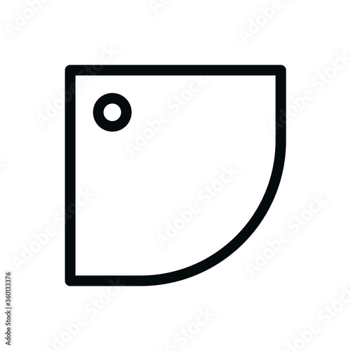 Shower tray isolated icon,  shower stall base outline vector icon