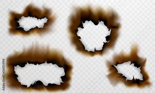 Burned paper Burning red hot sparks realistic fire flames