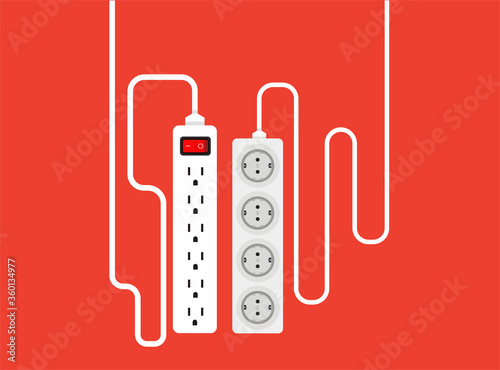 Electric extension cord vector design