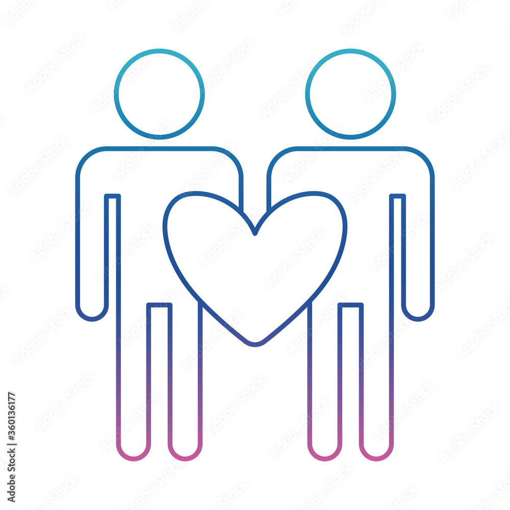 Avatars with heart degraded line style icon vector design Avatars with heart degraded line style icon vector design