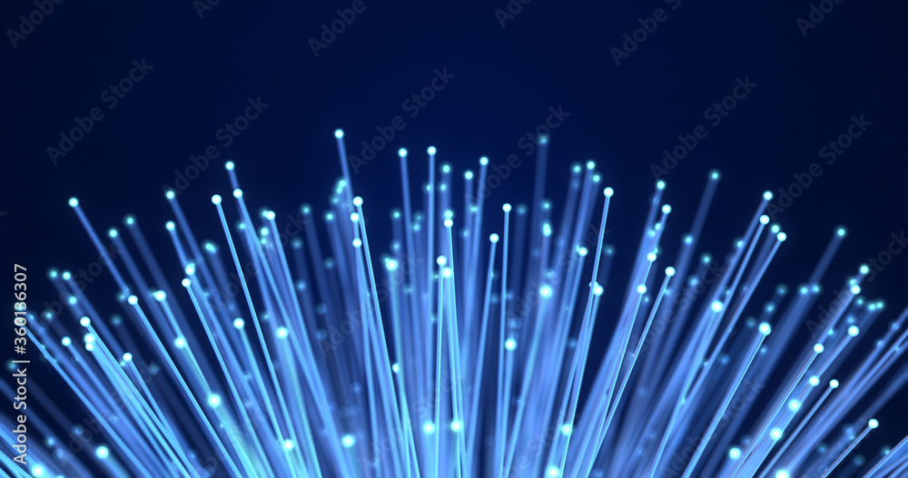 Fiber Optic Cables Rotating Slowly. High Speed Internet. Futuristic Computer And Technology Related 3D Illustration Render. Fiber Optic Cables Rotating Slowly. High Speed Internet. Futuristic Computer And Technology Related 3D Illustration Render.