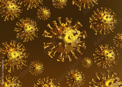 golden covid-19 pattern. Golden coronavirus