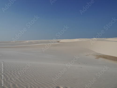 white sand dunes in the desert in Brazil