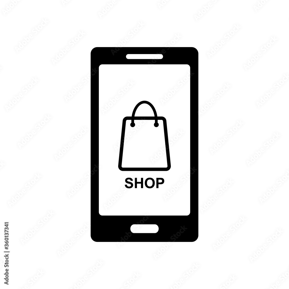 mobile online shopping icon vector mobile online shopping icon vector