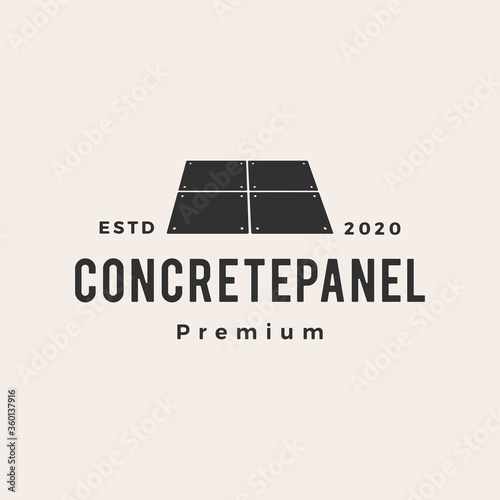 concrete panel hipster vintage logo vector icon illustration