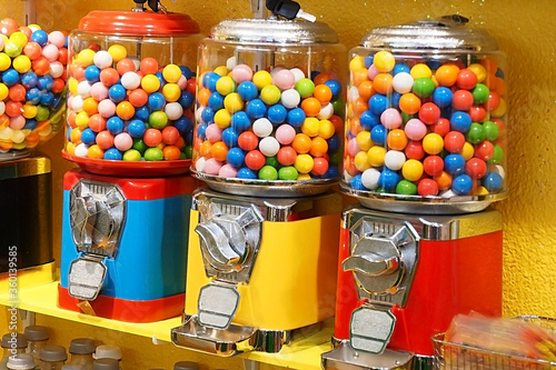 fancy colourful candy coin vending machine