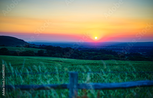 beautiful sunset over the English countryside