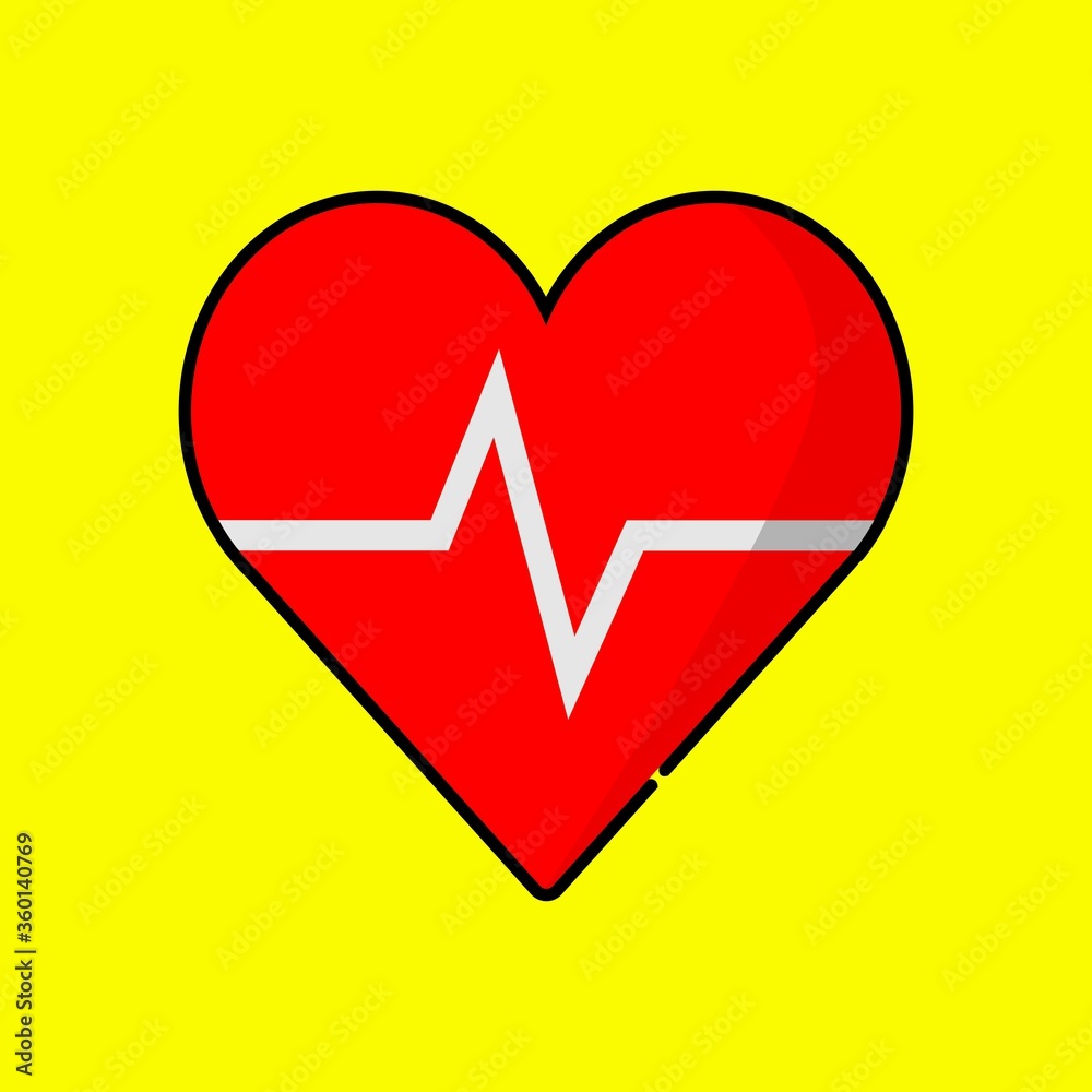 Vector icon of heart rate. Vector icon of heart rate.