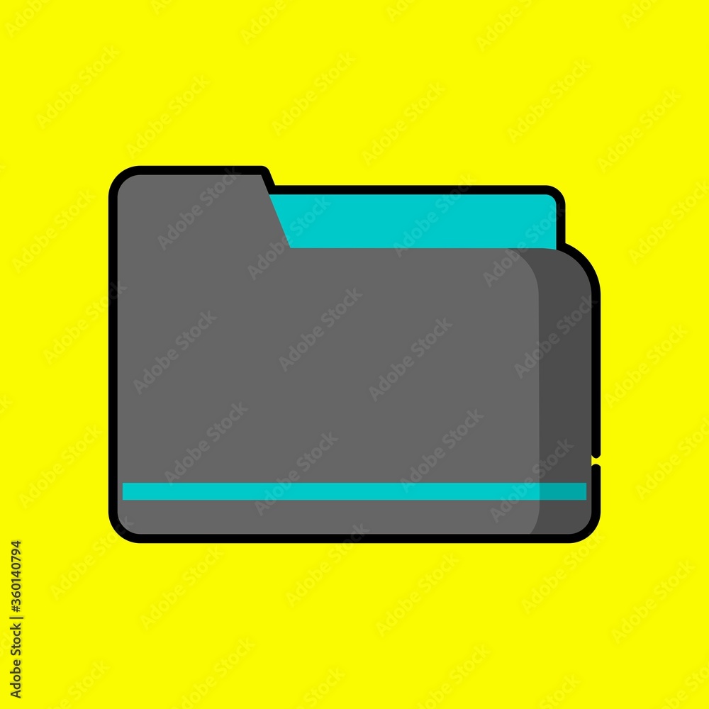 Vector icon of folder, place for storing digital files. Vector icon of folder, place for storing digital files.