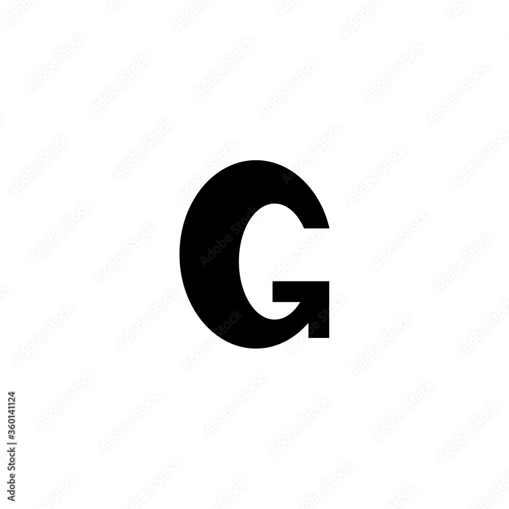initial letter G logo and arrow, line art style design template initial letter G logo and arrow, line art style design template