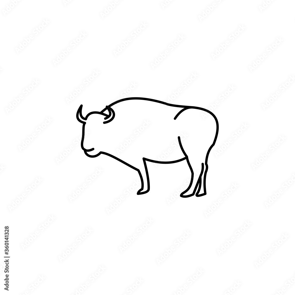 Bison logo template, animal design vector logo concept