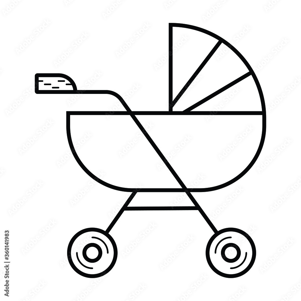 Baby cart icon vector illustration Baby cart icon vector illustration