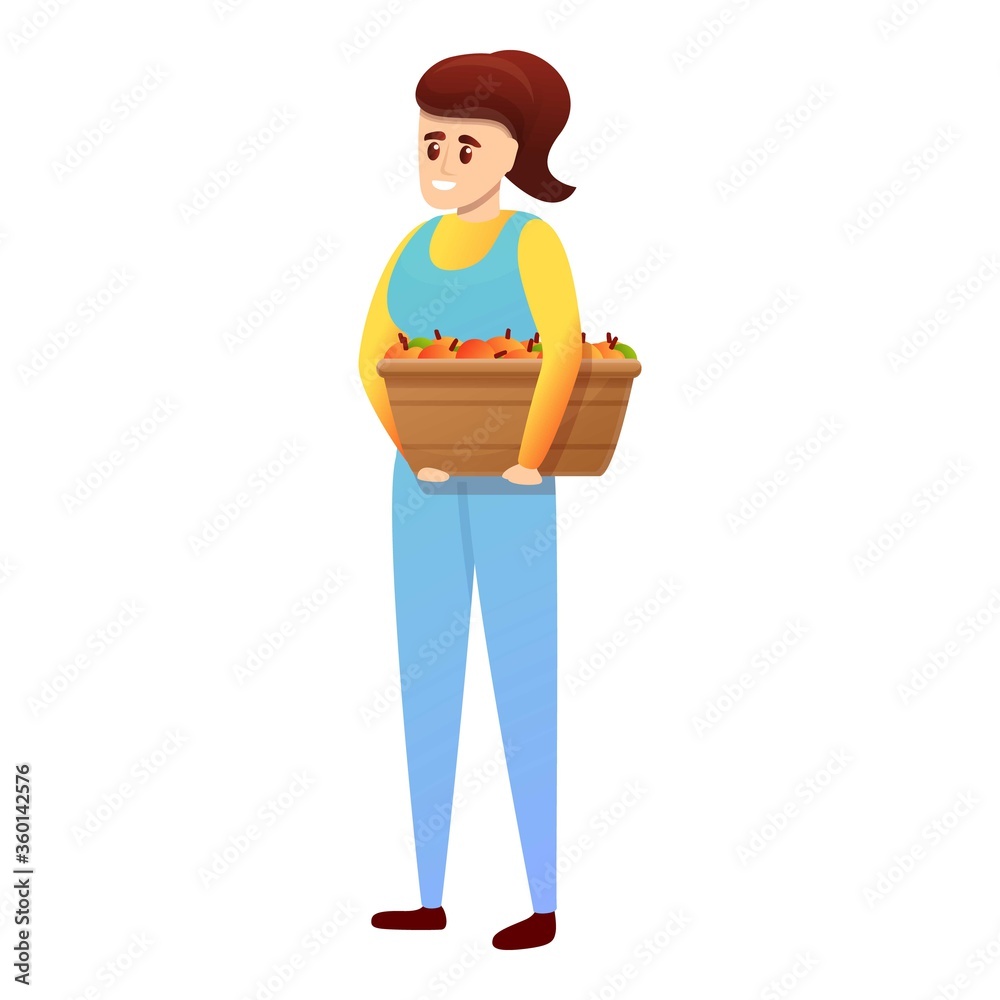 Woman farmer icon. Cartoon of woman farmer vector icon for web design isolated on white background Woman farmer icon. Cartoon of woman farmer vector icon for web design isolated on white background