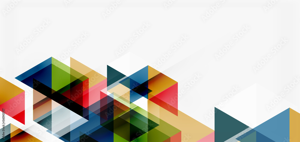 Geometric abstract background, mosaic triangle and hexagon shapes. Trendy abstract layout template for business or technology presentation, internet poster or web brochure cover, wallpaper