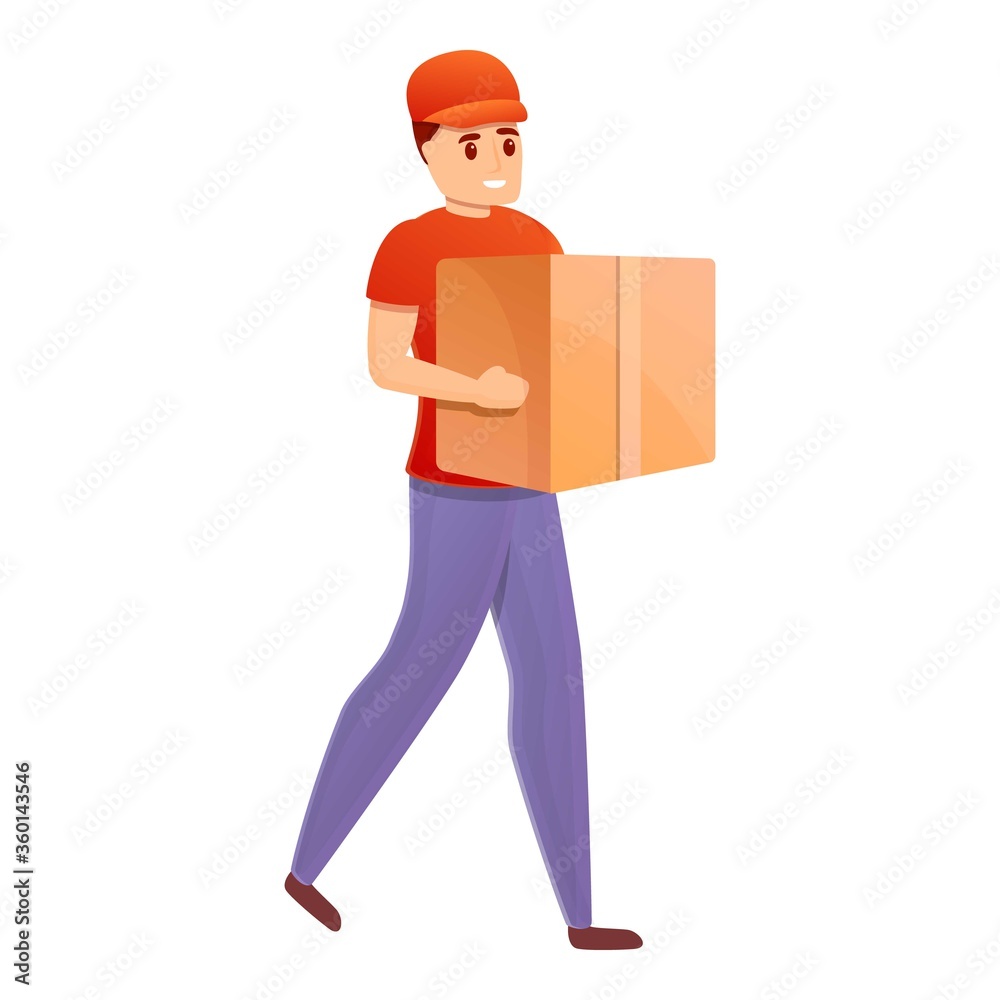 Home courier icon. Cartoon of home courier vector icon for web design isolated on white background