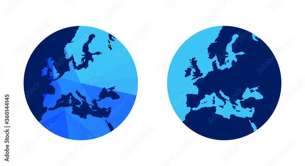 Blue World Map Vector abstract polygonal design Blue World Map Vector abstract polygonal design