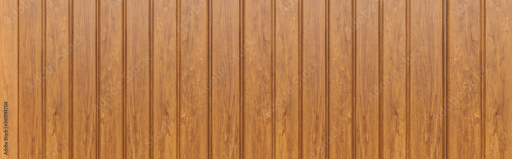 Panorama of High resolution brown wood plank texture and seamless background