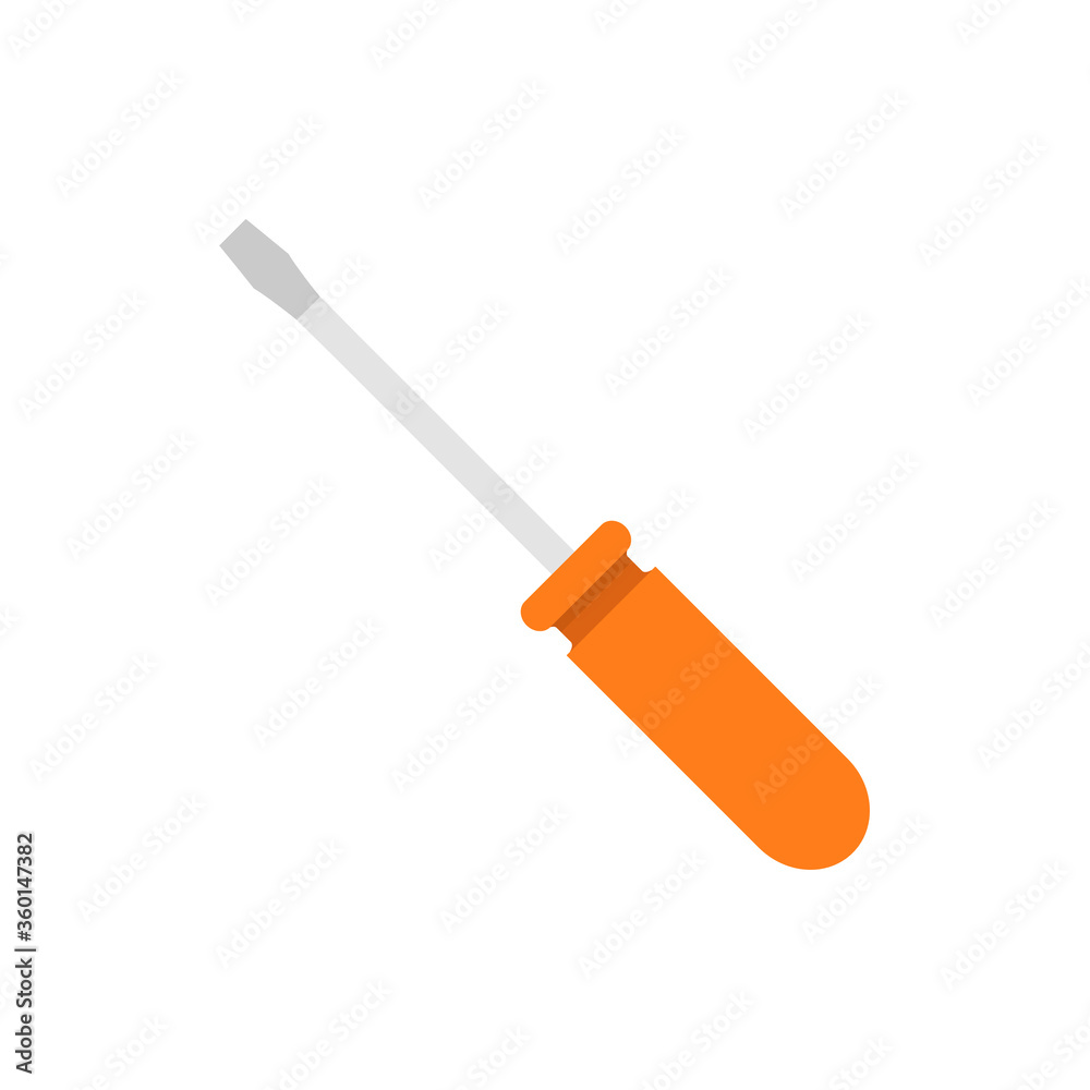 Flat screwdriver, screwdriver icon, vector illustration isolated on white background