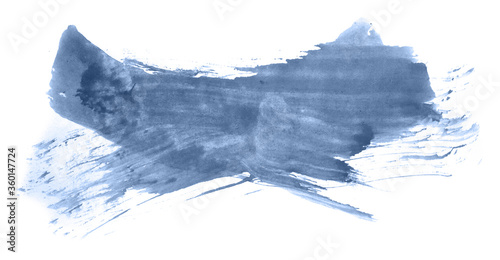 Abstract watercolor background hand-drawn on paper. Volumetric smoke elements. Navy blue color. For design, web, card, text, decoration, surfaces.