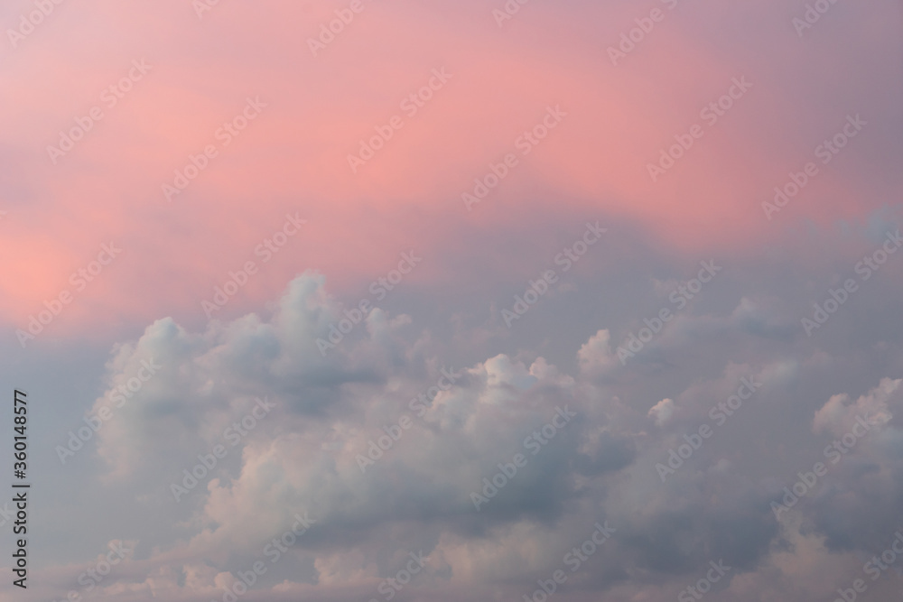 Beautiful pink red sky background at the sunset