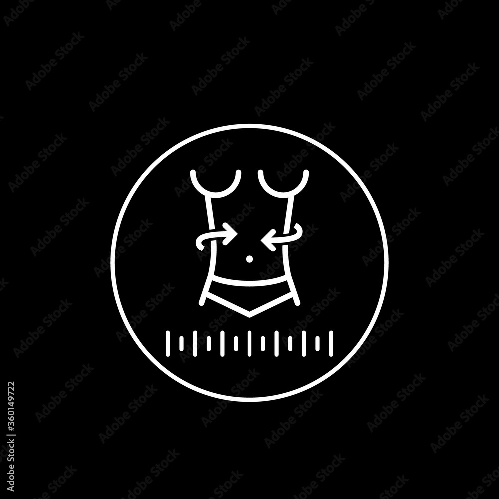 Waist correction surgery linear icon. Vector sign Waist correction surgery linear icon. Vector sign