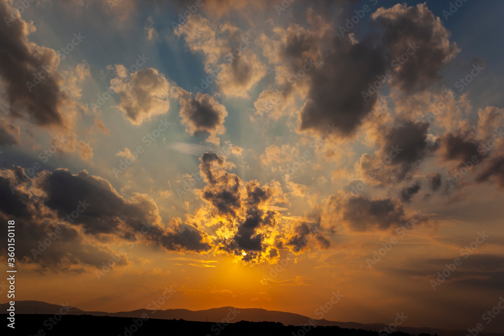 dramatic sunset clouds