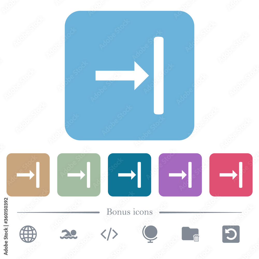 Align to right flat icons on color rounded square backgrounds Align to right flat icons on color rounded square backgrounds