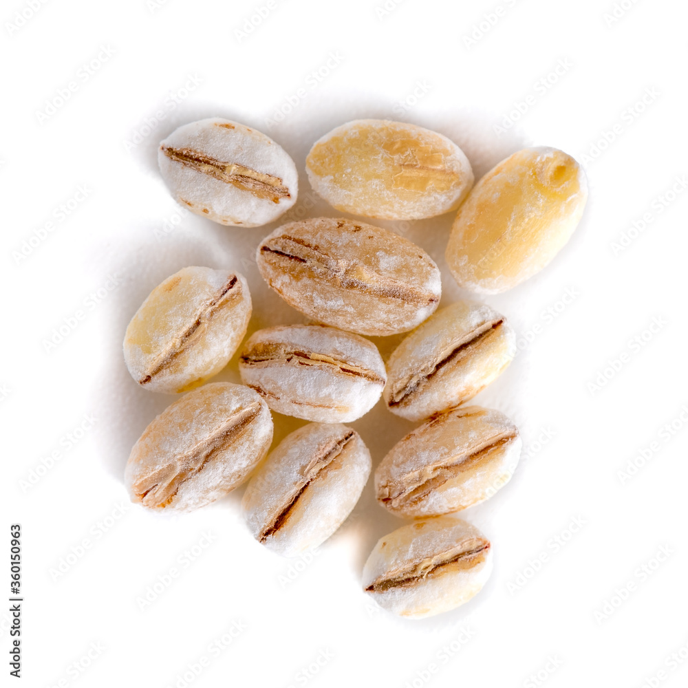 Heap of pearl barley isolated on white, food Heap of pearl barley isolated on white, food