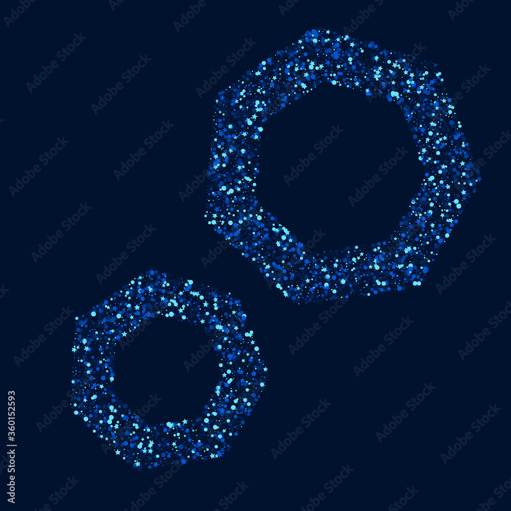 Blue Decoration Digital Glow Illustration. White Blue Decoration Digital Glow Illustration. White