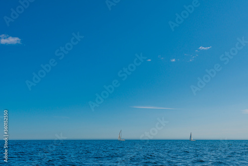 Photos Sailboats sailing eastward on a sunny day
