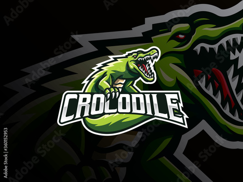 Crocodile mascot sport logo design