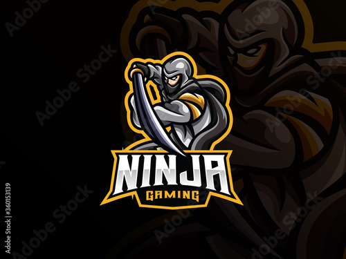 Ninja mascot sport logo design