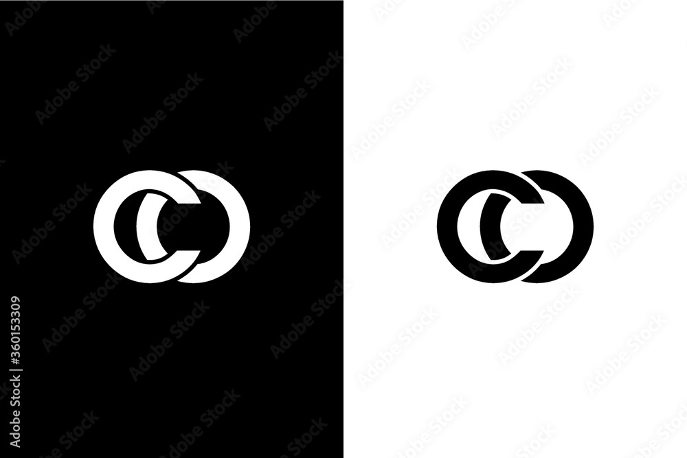 CO, OC Letter logo design template vector - obrazy, fototapety, plakaty 