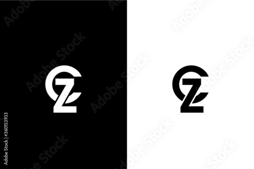CZ, ZC Letter logo design template vector