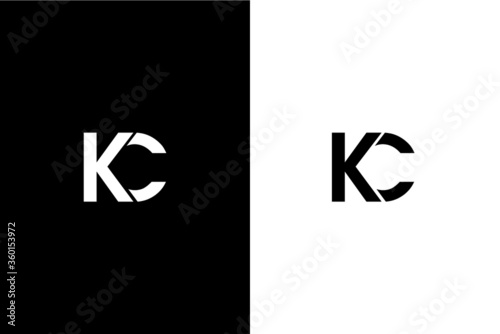 KC, CK Letter logo design template vector photo